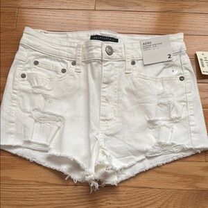 NWT!  Aeropostale Women's White Distressed Shorts, size 2
